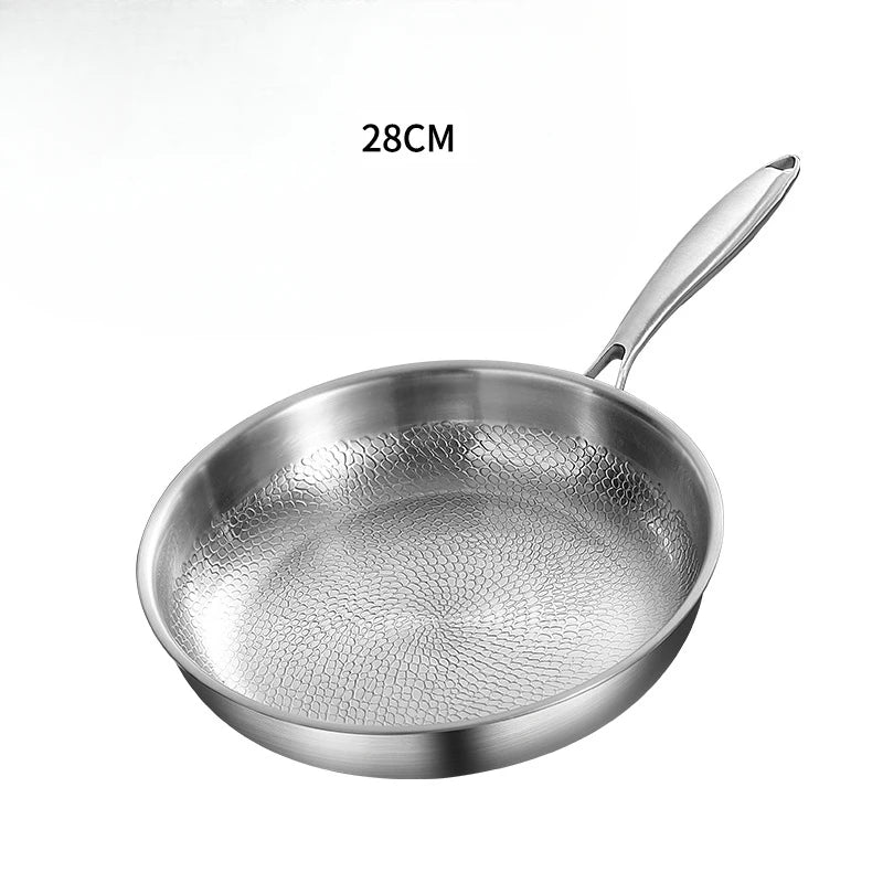 High-end titanium pan, household uncoated steak frying pan, titanium alloy non-stick pan, gas stove with titanium pan