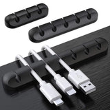 Silicone USB Cable Organizer USB Charging Cable Winder Desktop Tidy Management Clips Cable Holder For Mouse earphone Accessories