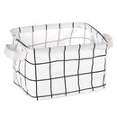 Small Foldable Canvas Storage Basket With Handle Cotton And Linen Desktop Storage Box Small Fresh Waterproof Storage Basket 1PC