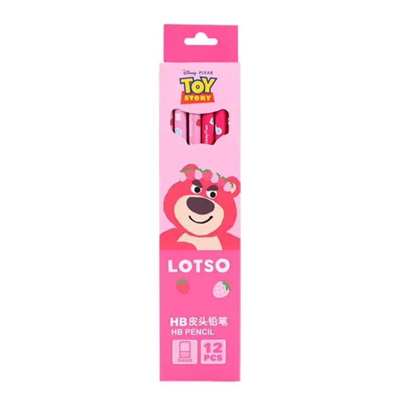 12pcs Disney Spiderman Hb Pencil With Eraser Lotso Elsa Student Stationery Write Draw Pencil Kids School Supplies Wholesale