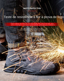 Genuine Leather Cow Suede Safety Work Shoes For Men Composite Head Anti Nail Anti Static Welding Shoes Indestructible Boots