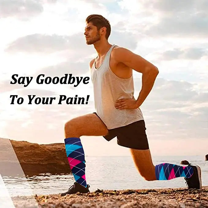 4 Pairs/Pack Compression Socks High Sports Socks for Women Men Running Hiking Edema Diabetes Varicose Veins Socks 20-30mmHg