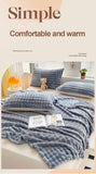 1 Pc Luxury Faux Rabbit Fur Throw Blanket Soft Warm White Striped Fluffy Blankets for Sofa Office Naps Single Double Plush Plaid