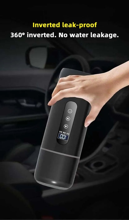 Hervidor eléctrico portátil para coche, 12 V, 24 V, 500 ml, para viaje, con aislamiento inteligente de acero inoxidable y pantalla OLED