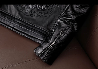 Chaqueta de motociclista nueva para hombre, de piel de vaca, para motocross, de cuero, para invierno, resistente al viento, para carreras, ropa de motociclista resistente al desgaste para Harley.