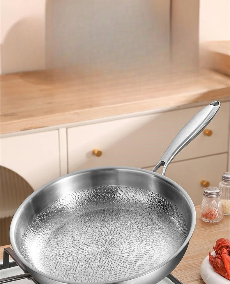 High-end titanium pan, non-stick titanium alloy steak frying pan, suitable for gas stoves