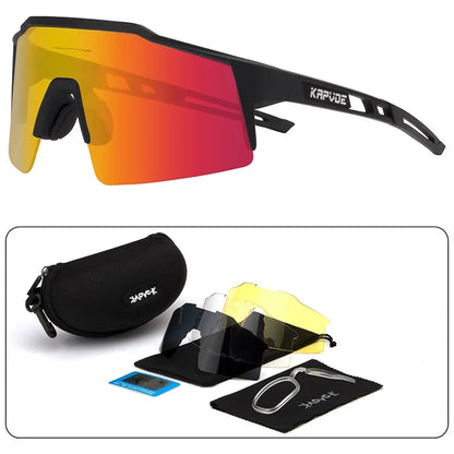 Men Women Polarized 4 Lens Sunglasses Cycling Bike Glasses Bicycle MTB Goggle Outdoor Sport Eyewear Anti-Glare Uv400 Equipment
