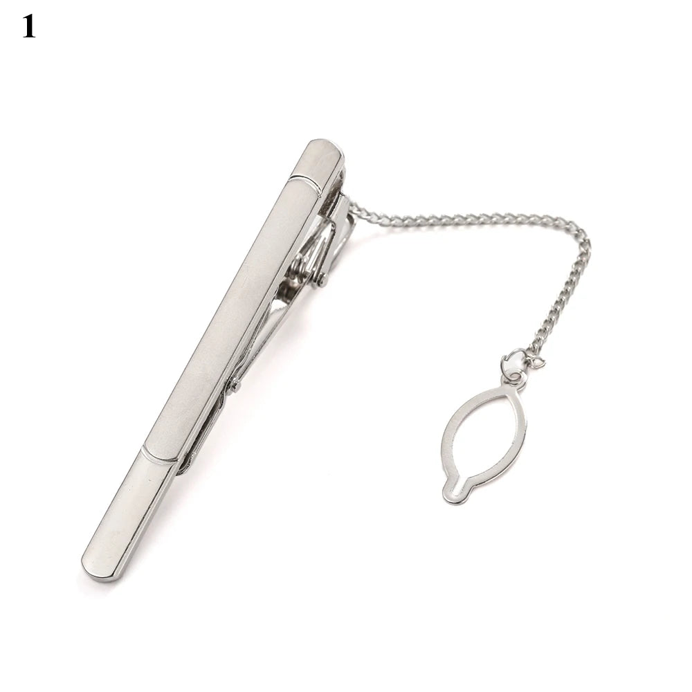 New Metal Silver Color Tie Clip For Men Wedding Necktie Tie Clasp Clip Gentleman Ties Bar Crystal Tie Pin For Men's Accessories