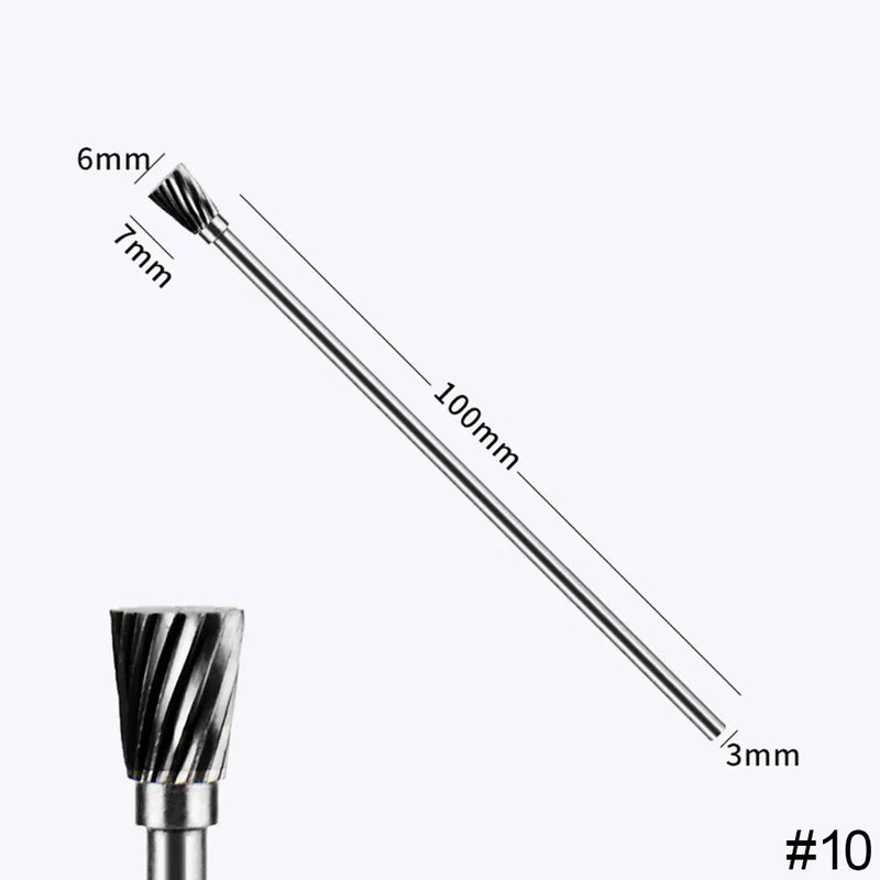 Extra Long 100mm Rotary Rasp File Carving Grinder Abrasive Tools Carbide Burr Alloy Bits Milling Cutter Drill For Metal Wook