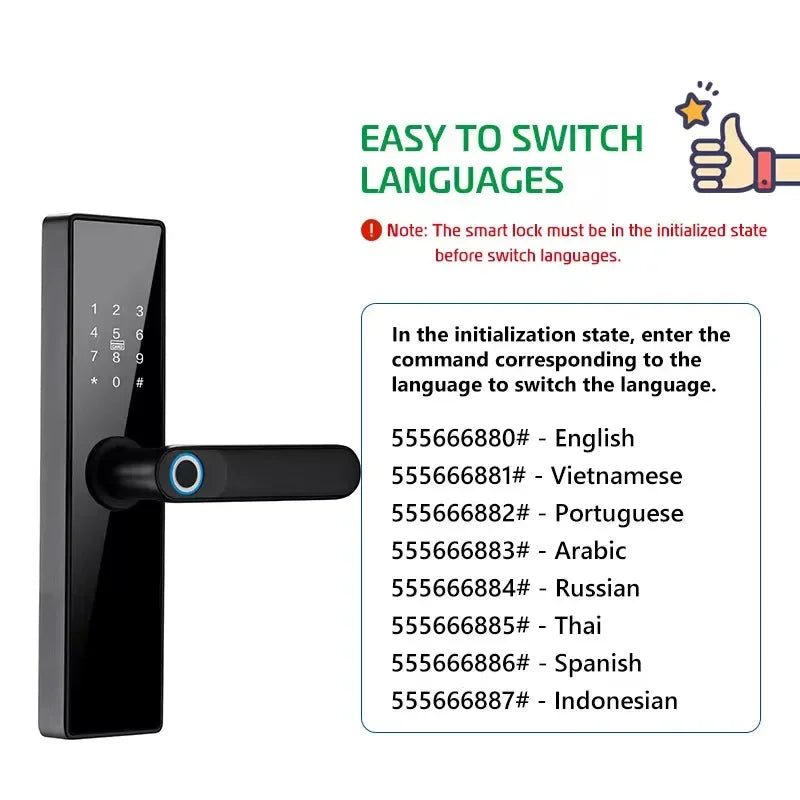 H4 Tuya Electronic Lock Wifi Smart Door Lock Fingerprint Lock Password IC Card Key USB Charge For Smart Home