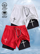 Quick-Dry Men's Training Shorts Elastic Waistband Drawstring Breathable Moisture-Wicking Athletic Shorts