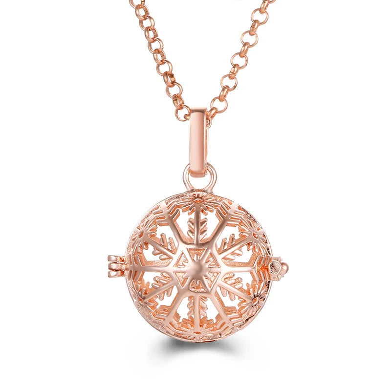 New Aroma Water Droplets Cage Lockets Necklace Heart Shaped Zircon Essential Oil Diffuser Set Combination Woman Pendant Jewelry