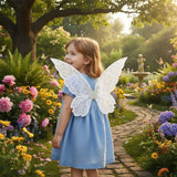 Fantasy Colorful Butterfly Fairy Wings Organza Sparkle Cosplay Wings Handmade Elf Wings Costume for Adult Kid