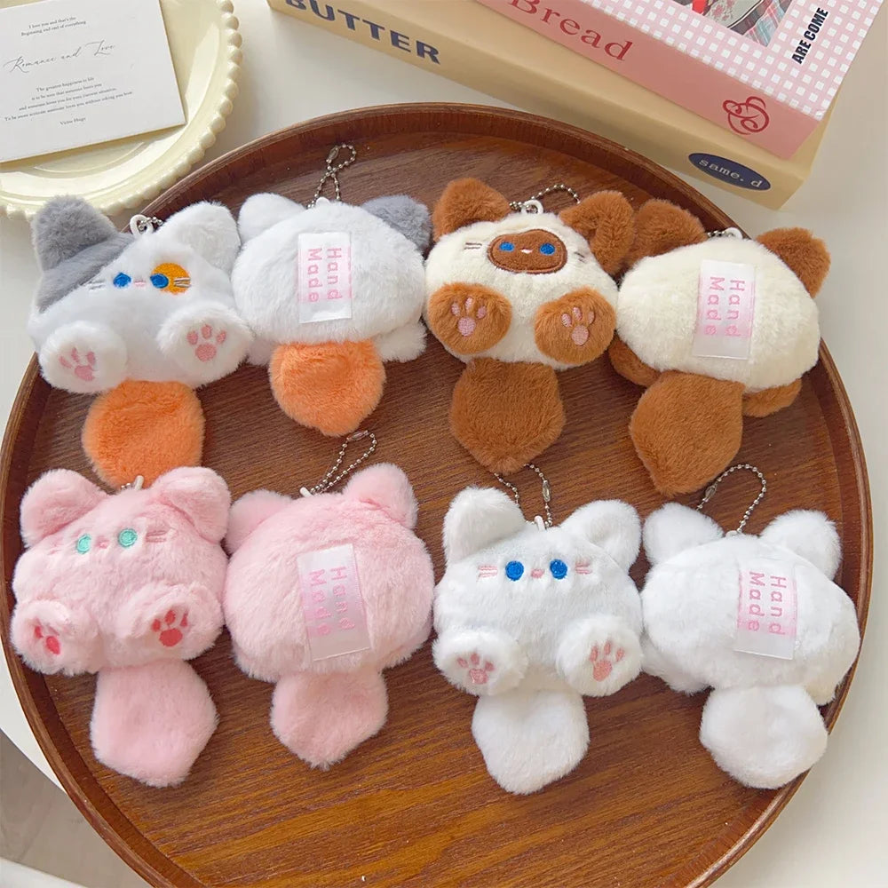 PLush Cat Wallet Keychain Soft Stuffed Animal Little Cat Bag Car Pendant Keychain Trinket Kids Stuffed Keychains Accessories