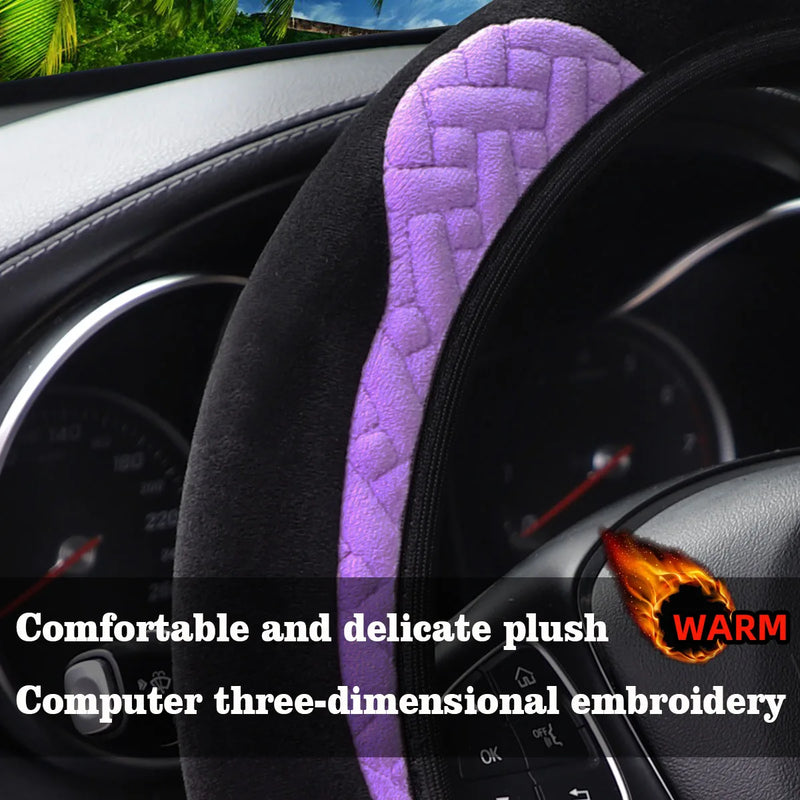 Hand Warm Plush Bear Cartoon Cat Car without Inner Ring Steering Wheel Cover Automotive Supplies 14.5-15INCH