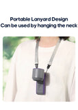 KINSCOTER Portable Air Cooling Turbo Fan 3600mAh 100 Wind Speeds Adjustable Outdoor Foldable Student Handheld Fan with Lanyard