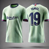 Barcelona Special Edition No.19 Footballer Yamal Short sleeved T-shirt Men's Youth Sports Loose Breathable Quick drying Shirt