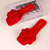 Women Flat Slippers Casual Walking Flower Shoes Female Summer Fashion Dress Sandals Outdoor Shallow Slippers Home Slides Women