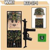 WW2 Military Soldier Figures Building Blocks Soviet British Army German Camouflage Warrior Infantry Accessories Bricks Toys Gift