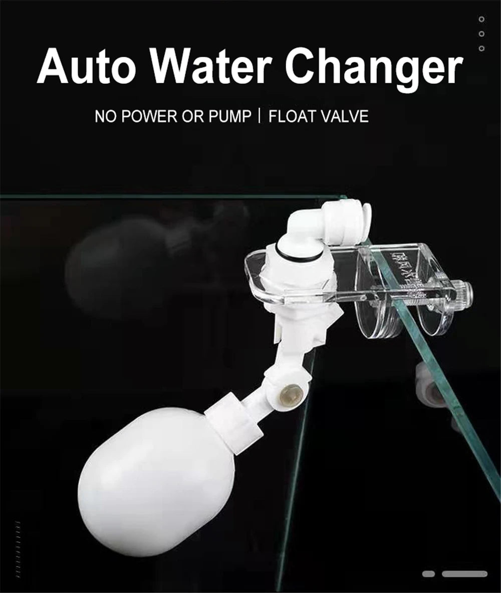 Auto Aquarium Water Changer Kit Power-Free Fish Tank Float Ball Valve Type Auto Water Filler Water Level Controller 1/4 Inch