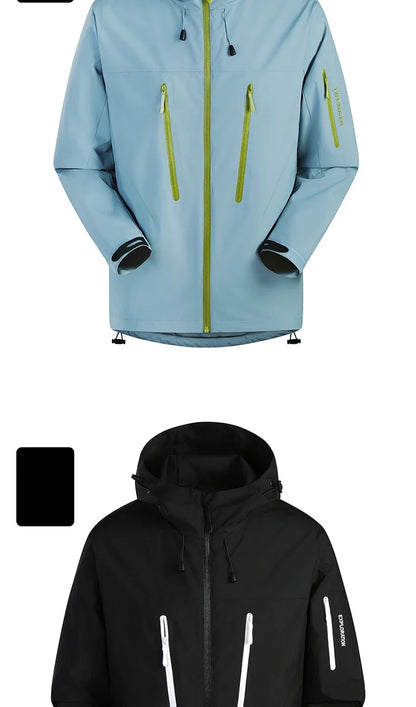 Spring Autumn Men's Windbreaker Fashion Outdoor Mountaineering Travel Windproof Waterproof Hooded Jacket Slim Fit Versatile Coat