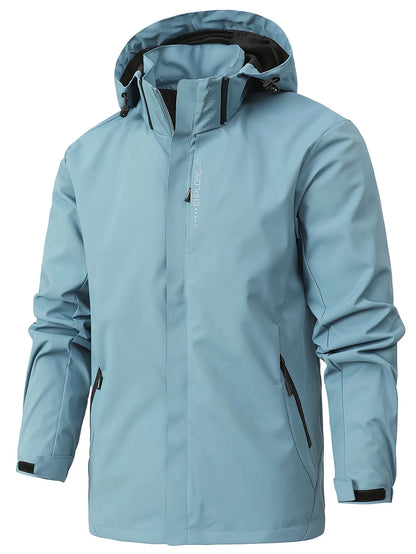 Men's Lightweight Waterproof Rain Jacket, Hooded Shell Outdoor Raincoat Hiking Windbreaker Jacket Coat