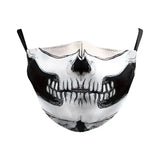 Máscara Unissex Ajustável Impressa em 3D com Estampa de Caveira de Terror (Fantasma/Zumbi/Meia-Face) para Festas, Halloween e Carnaval (Adulto)