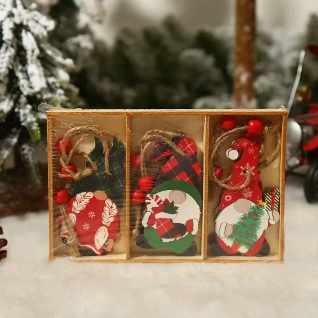 Gnomos De Natal Pingente De Madeira, Árvore De Natal Pendurado Ornamentos, Decorações De Natal Para Casa, Presente De Ano Novo, 2022, 9 Pcs, 12 Pcs