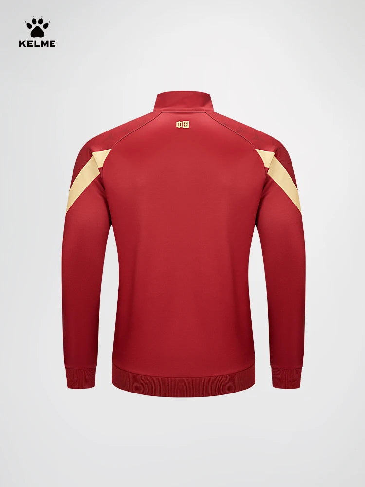 Chaqueta de punto de entrenamiento de fútbol Kelme, serie Qatar para hombre, primavera 2024, para deportes al aire libre, running, fitness, abrigo cortavientos
