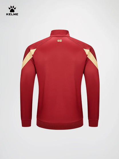 Chaqueta de punto de entrenamiento de fútbol Kelme, serie Qatar para hombre, primavera 2024, para deportes al aire libre, running, fitness, abrigo cortavientos