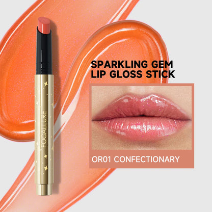 FOCALLURE Pearlescent Lip Gloss Stick Moisturizing Long Lasting Sexy Sparkling Lip Balm Shimmer Lipstick Pen Makeup Cosmetics