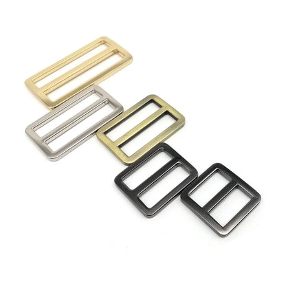 Metal High Quality Thickened Leather Bag Shoulder Strap Belt Web Rectangle Adjust Tri-glide Pin Roller Buckle Slider Loop O Ring