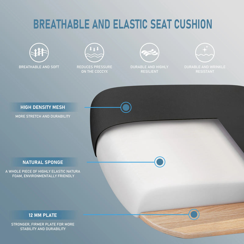 Durrafy Ergonomic Office Chair, Office Chairs, Desk Chair with adjustable headrest, Armrests, 150KG load capacity, Black