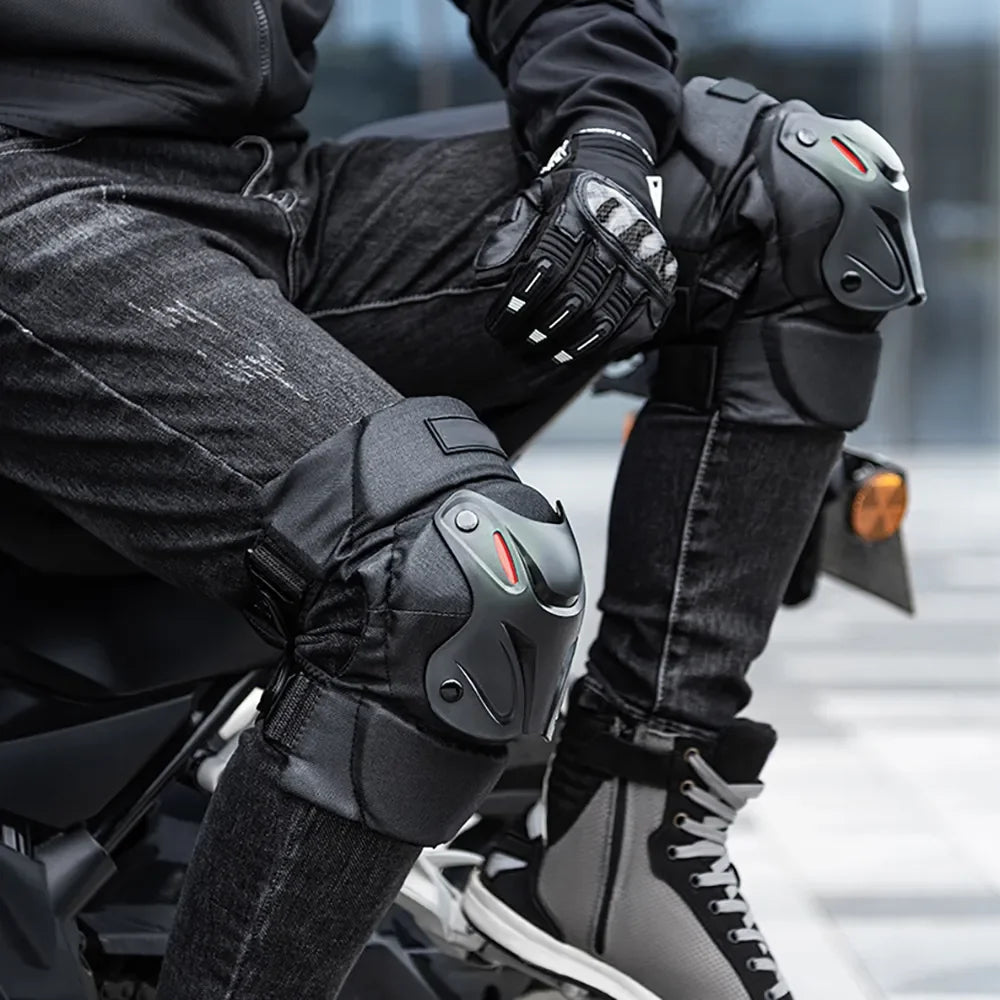 1Pair Knee Brace Elbow Protection Pads Shock Absorption Keep Warm Motorcycle Knee Elbow Pads Safety Protector for Outdoor Sports