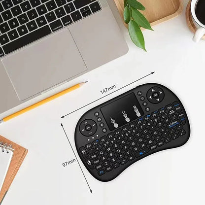 I8 Wireless Keyboard 2.4GHz Mini English Russian Touchpad Keyboard Aerial Mouse Remote Control Laptop TV Box Projector