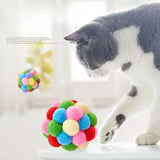 1/3PCS Cat Toys, Cat Plush Ball Toy, Pet Elastic Bell Ball, Self-Play Colorful Woolen Ball for Cats