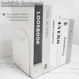 1Pcs Clear Acrylic Bookends Non-Skid Book End for School Library and Desktop Organizer, Acrylic Book Ends for Book Shelves