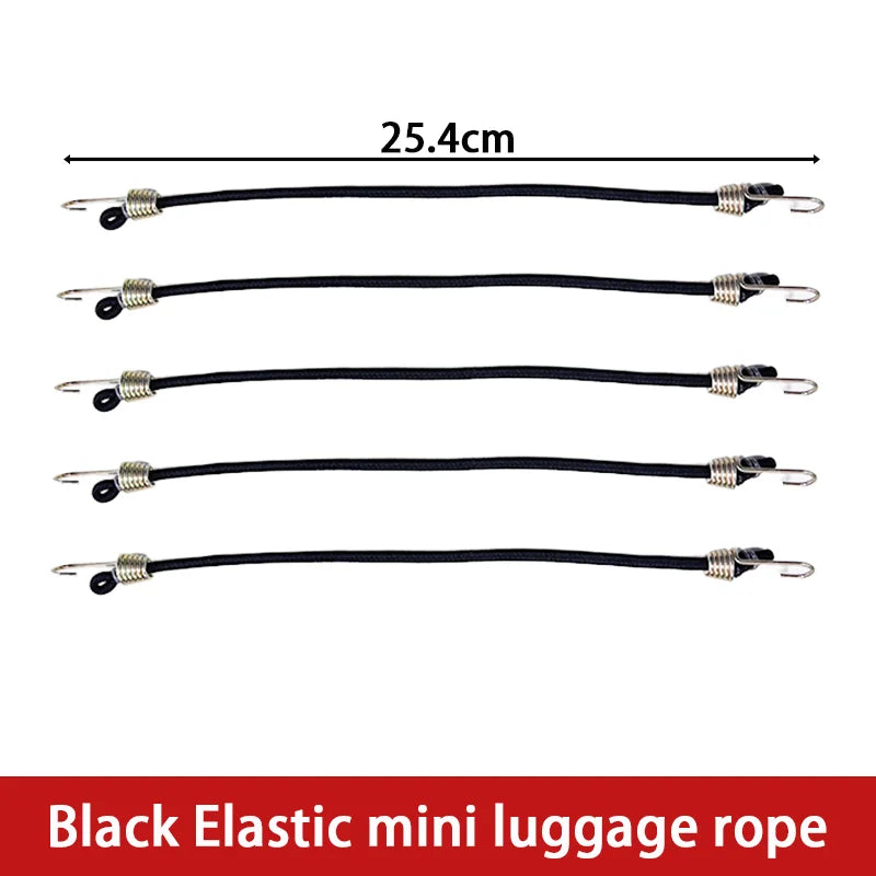 5/10PCS Luggage Strap Elastic Strap Fixed Elastic Cord Socket Fixed Small Hook 4mm Latex Mini Rope Camping Accessories