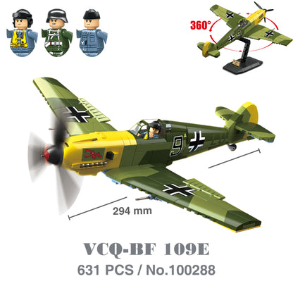 Military WW2 Tanks Tiger Sherman T34 Panzer Vehicle Airplane Army Soldier Weapons Model Building Block Brick Children Kids Toys