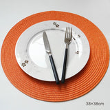 Round Placemats Set, Braided Circle Place Mat, Washable Table Mats for Kitchen Dining Table, Mixed Color Non-Slip Place Mats