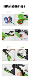 New Tying Machine Plant Garden Plant Tapetool Tapener +5 Rolls Tape Set for Vegetable Grape Tomato Cucumber Pepper Flower