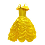 2025 Cosplay Belle Princess Dress Girls Dresses For Beauty and beast Party Clothing Magic stick crown Costume 3-12Y