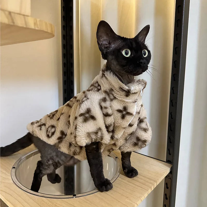 Ropa de invierno para perros, abrigo cálido de lana coral para mascotas, de moda, para perros y gatos pequeños y medianos, chaqueta acolchada de algodón de alta calidad.