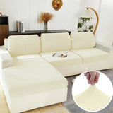 Elastic Sofa Cover for Living Room Jacquard Solid Sofa Seat Cover Grey Washable Seat Cushion Cover Furniture Protector Sectional