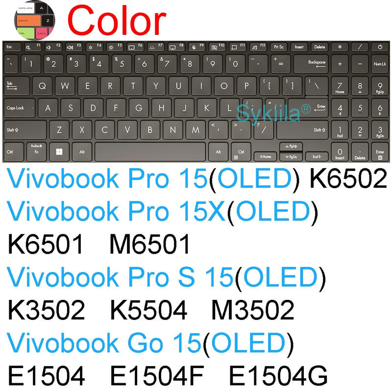 Keyboard Cover for ASUS Vivobook 15 Pro 15X OLED GO S S15 N6506 S5507 S5506 M5506 X1505 M1505 K3504 Silicone Protector Skin Case