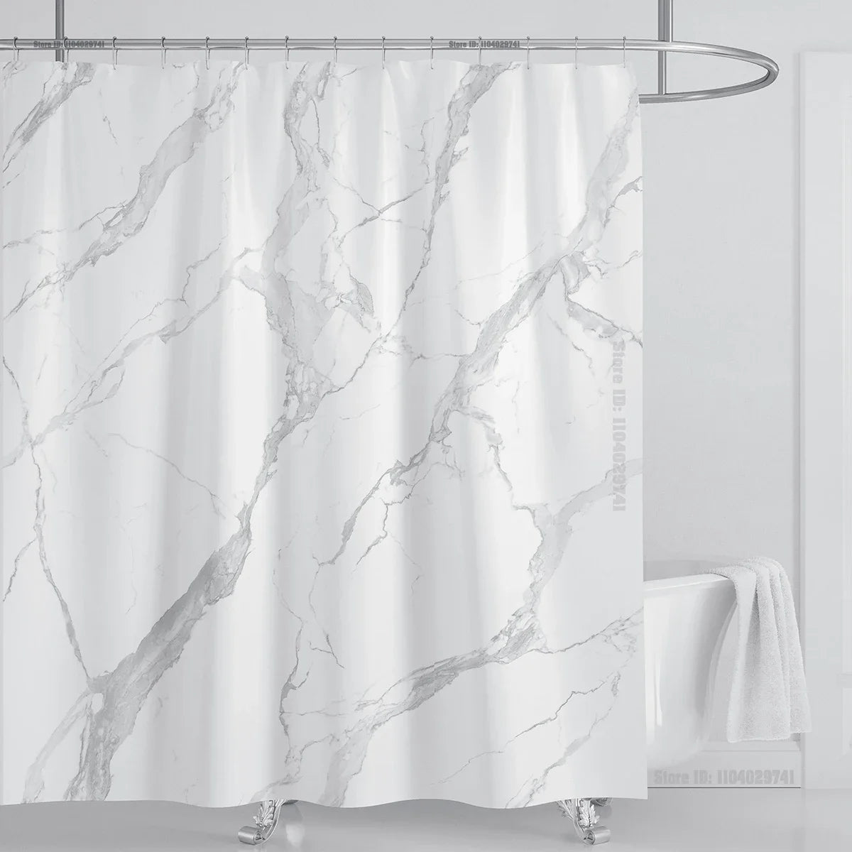Marble Waterproof Shower Curtain Waterproof Shower Curtain for Bathroom Decor Printed Washable Shower Curtain with Hooks