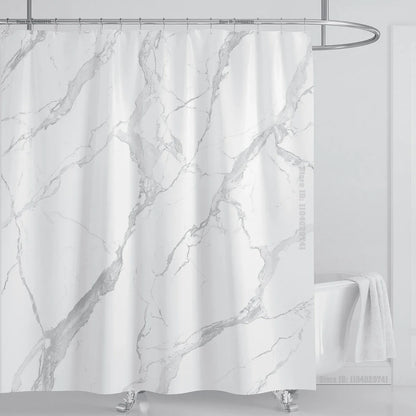 Marble Waterproof Shower Curtain Waterproof Shower Curtain for Bathroom Decor Printed Washable Shower Curtain with Hooks