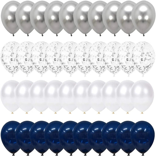 Balão de látex com confete para decorações de festa, azul, rosa, ouro, aniversário, chuveiro de bebê, casamento, 12in, 40 unidades por conjunto