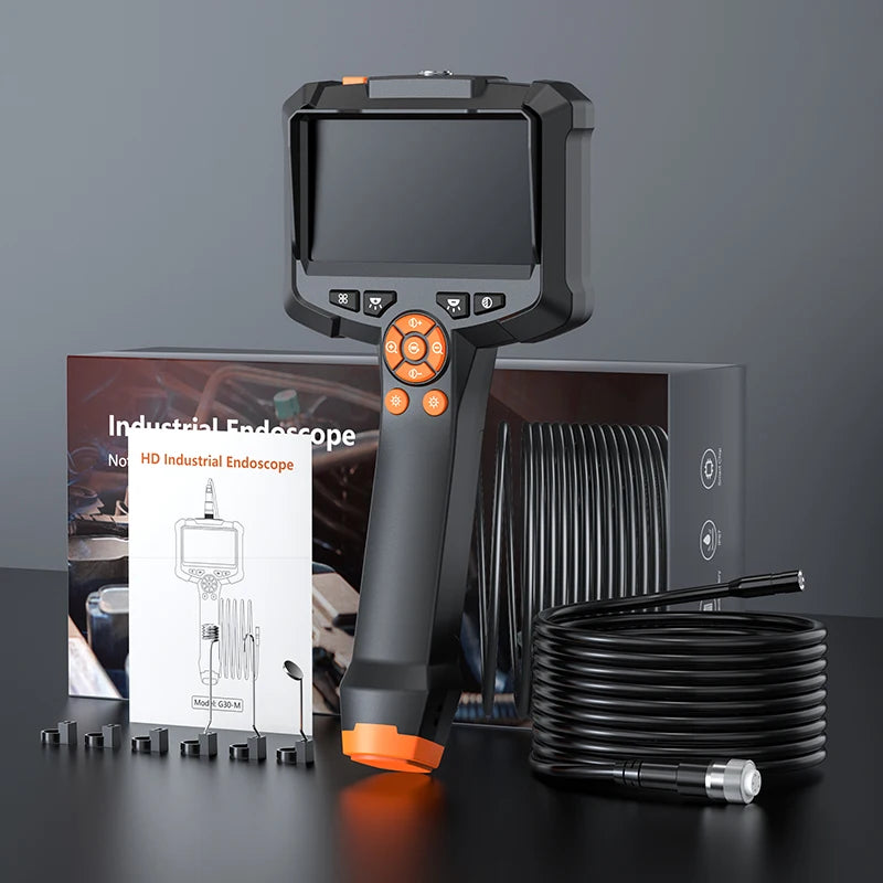 Cámara endoscópica industrial con pantalla IPS de 4,3 pulgadas, IP67, resistente al agua, HD1080P, lente de 8 mm, para inspección de tuberías y alcantarillado, boroscopio para coche.