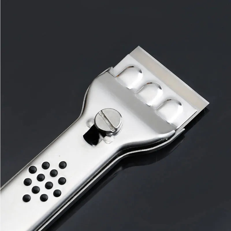 Raspador limpiador multifunción de acero inoxidable para vitrocerámica y vitrocerámica con cuchillas para limpiar hornos, cocinas y herramientas. Cuchillo multiusos.